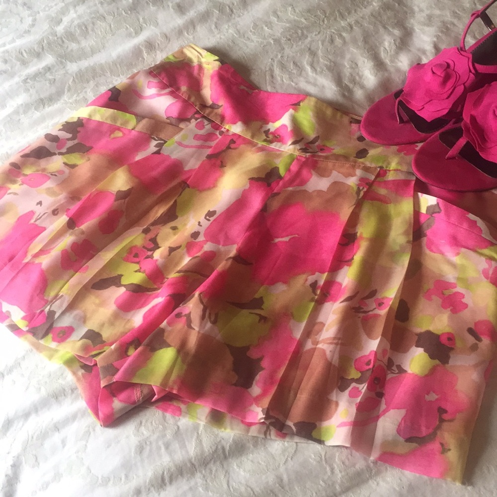 Floral chiffon shorts